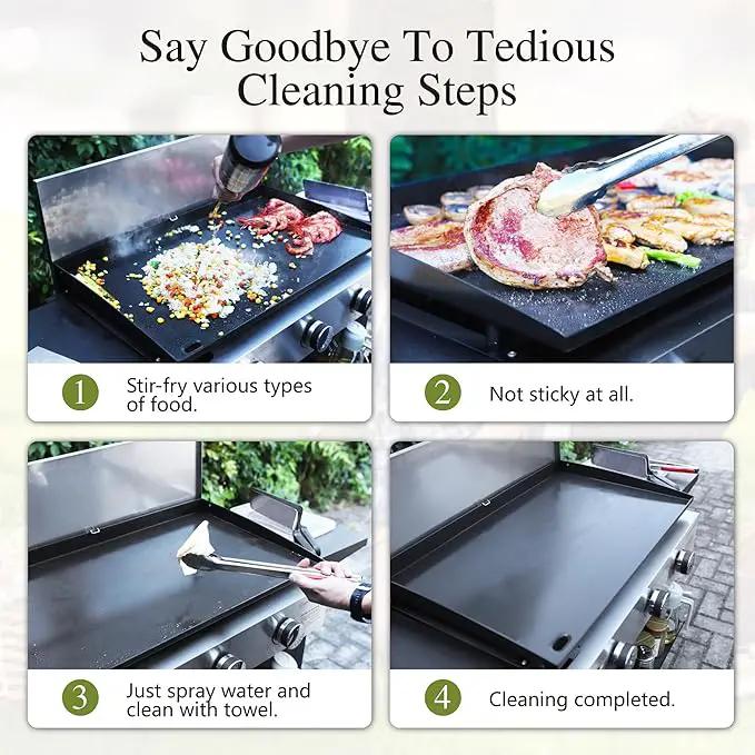 Sophia & William 27-Inch Flat Top Grill with Ceramic Coated Cast Iron Griddle, 3-Burner Propane Gas BBQ Griddle, Portable Outdoor Barbecue Grill,33,000 BTU,Black by GreenHaven Gardens