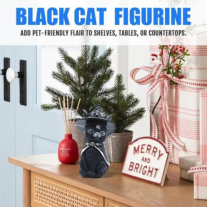 4PCS Set Cats Garden Decor Cat Gnome Statues for Outdoor Halloween Cat Figurine Cat Lover Idea Cute Cat homedecor Waterproof Figurines Lawn Ornaments by GreenHaven Gardens