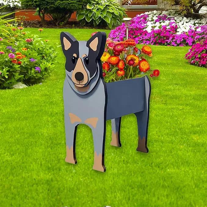 Australian Cattle Dog Planter Plant Pots,Cute Garden Dog Flower Planter,Dog Planters Birthday Gifts for Women,Office,Indoor/Outdoor Decor（9.45 * 9.02 * 13.39in） by GreenHaven Gardens