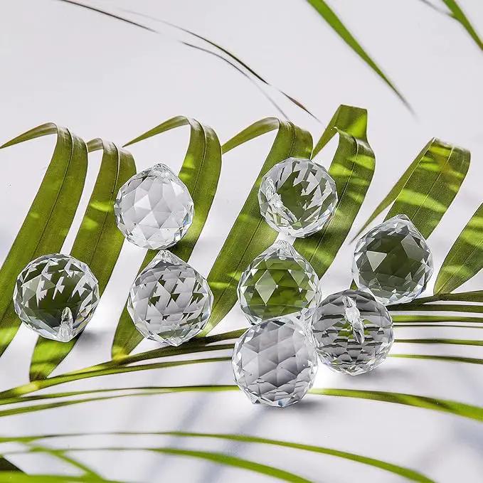 MerryNine 30mm Clear Crystal Ball Prism with 20 Pcs Metal Rings Sun Shine Catcher Rainbow Pendants Maker, Hanging Crystals Prisms for Windows, for Feng Shui, for Gift (30mm/1.18" 20pack) by GreenHaven Gardens