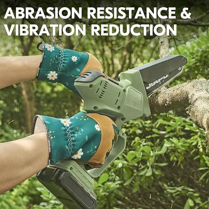 Vgo... 1Pair Gardening Gloves for Women, Goatskin leather Thorn Proof Working Gloves for Weeding, Digging, Raking, Pruning and Planting,Touchscreen(L,Dark Green,GA7471) by GreenHaven Gardens
