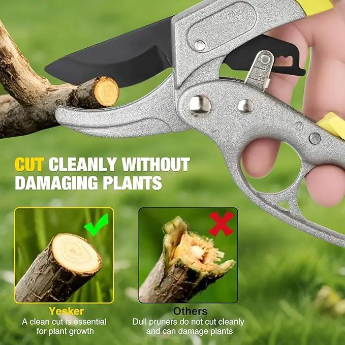 Yesker Pruning Shears Garden Shears 7.8" Professional Garden Scissors Sharp 65 Manganese Steel Blade Heavy Duty Clippers Hand Pruners for Cutting Fresh Flowers Branch Plant Trimming Gardening Tools by GreenHaven Gardens