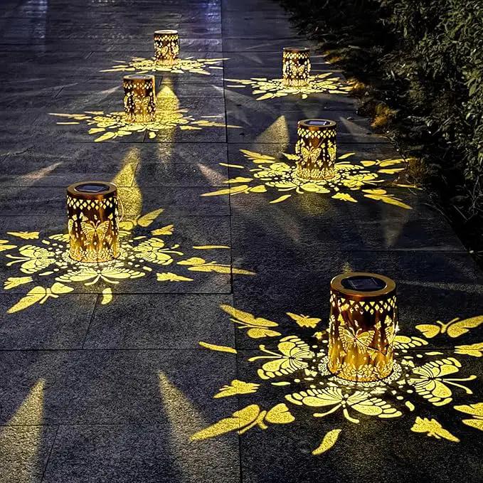 Solar Lanterns Outdoor Waterproof Butterfly Garden Decor Lantern Birthday Gifts for Women Mom Grandma, Hanging Lights Metal Decoration Outside for Yard, Patio, Backyard, Porch by GreenHaven Gardens