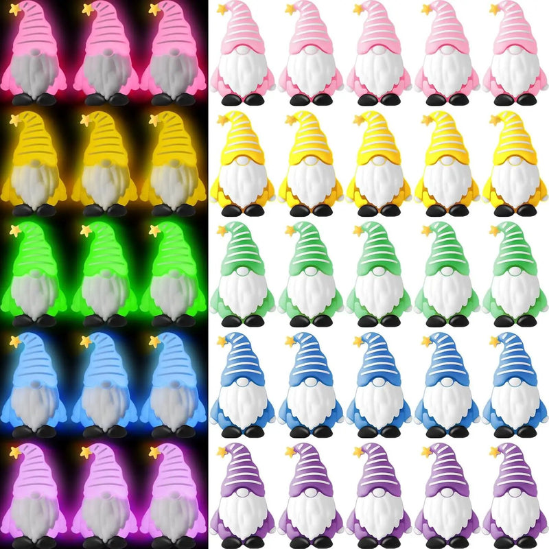 50 Pcs Luminous Mini Gnomes Figurines Fairy Glow in Dark Garden Miniature Gnome Figurines Decor Funny Poses Garden Yard Home Patio Lawn Backyard Hide See DIY Craft by GreenHaven Gardens