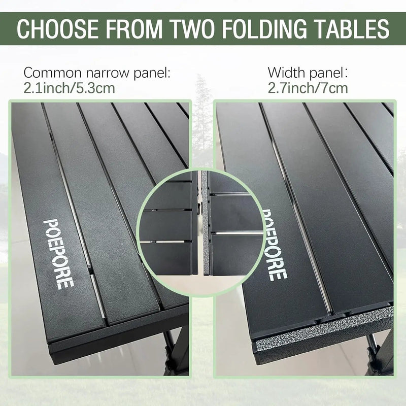 Large Folding Camping Table Aluminum with Storage for 4-6 People 55"X27.5" Roll Up Tall Outdoor Portable Table Lightweight with Carry Bag for Picnic BBQ Backyard Beach by GreenHaven Gardens