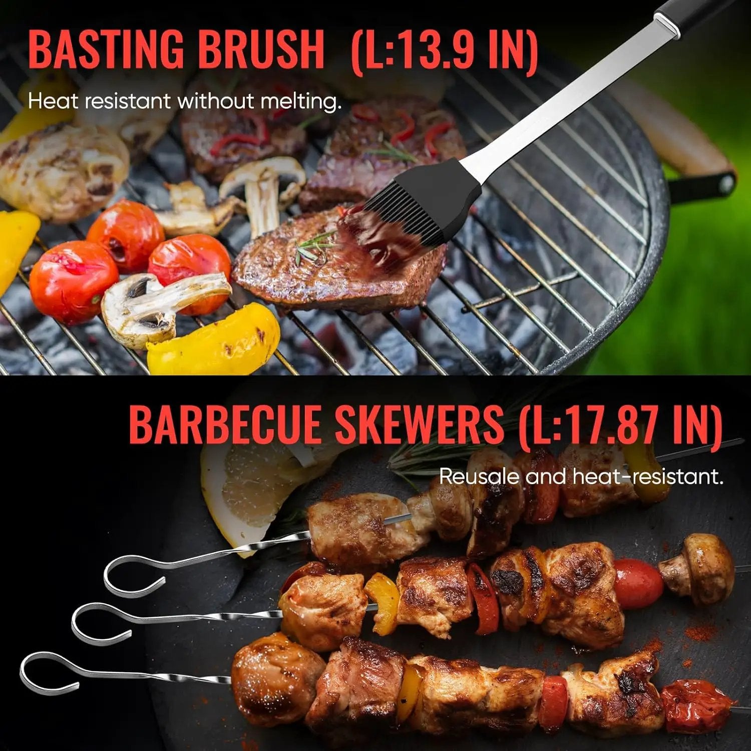 BBQ Accessories Grill Tools Set,Stainless Steel Barbecue Grill Accessories for Outdoor Grill,Professional Barbecue Utensils Grilling Accessories for Camping/Backyard,Grilling Gifts for Men/Women by GreenHaven Gardens