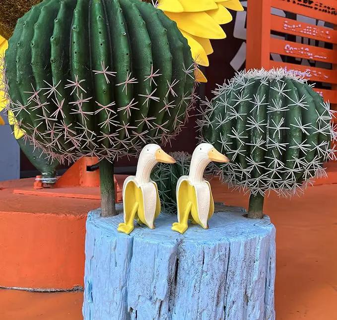 Tellme 2 PCS Banana Duck Statues, Creative Whimsical Garden Art Resin Gnome Sculptures, Outdoor Personalized Decors, Cute Banana Ornaments for Yard, Porch, Office, Home, Funny Housewarming Gifts. by GreenHaven Gardens