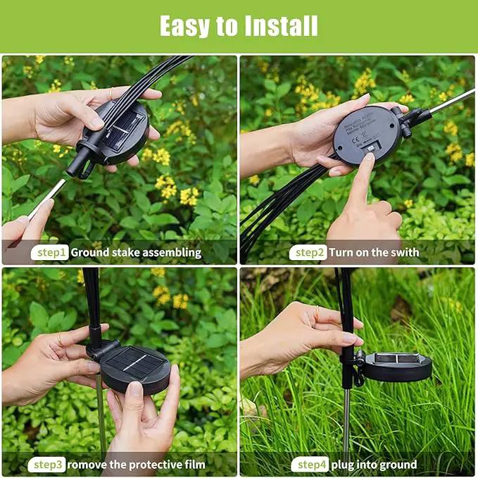 Flumy Solar Garden Lights, 64 LED Firefly Lights for Christmas Decorations, Waterproof Solar Outdoor Lights, Pathway Patio Outdoor Decor, Solar Swaying Lights, Swaying in The Wind(2 Pack) by GreenHaven Gardens