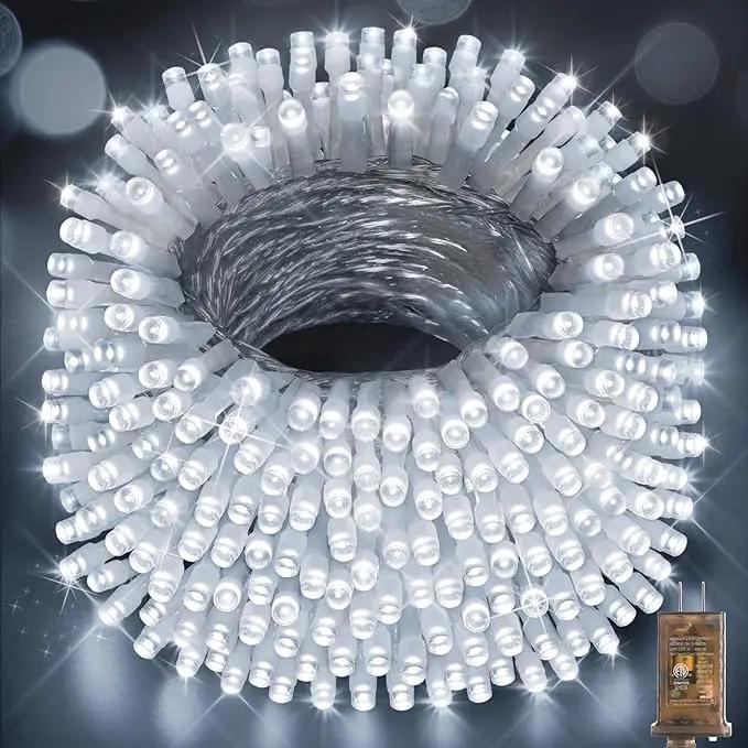 Hezbjiti 1000 LED 403 FT Christmas String Lights Outdoor, 8 Lighting Modes IP44 Waterproof Fairy Lights with Timer and Dimmable Function for Home Party Tree Decorations (Cold White, Clear Wire) by GreenHaven Gardens