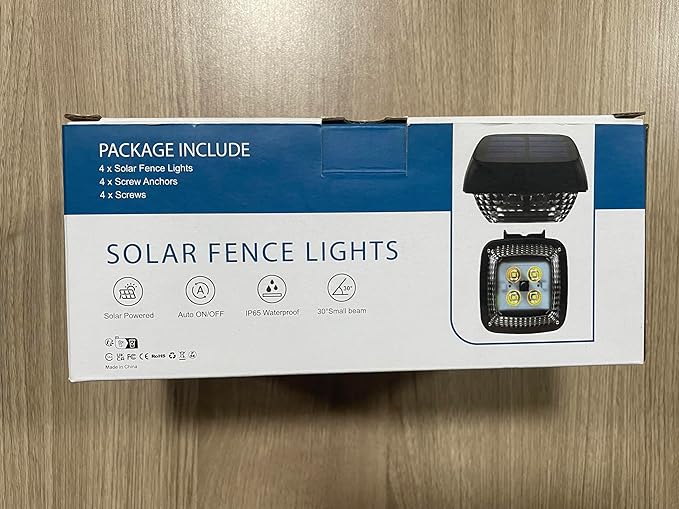 4 Pack Solar Step Lights Outdoor Waterproof, Solar Wall Lights Outdoor, Last All Night, Solar Fence Lights for Fence Garden Step Yard Decking Patio (Blue) by GreenHaven Gardens