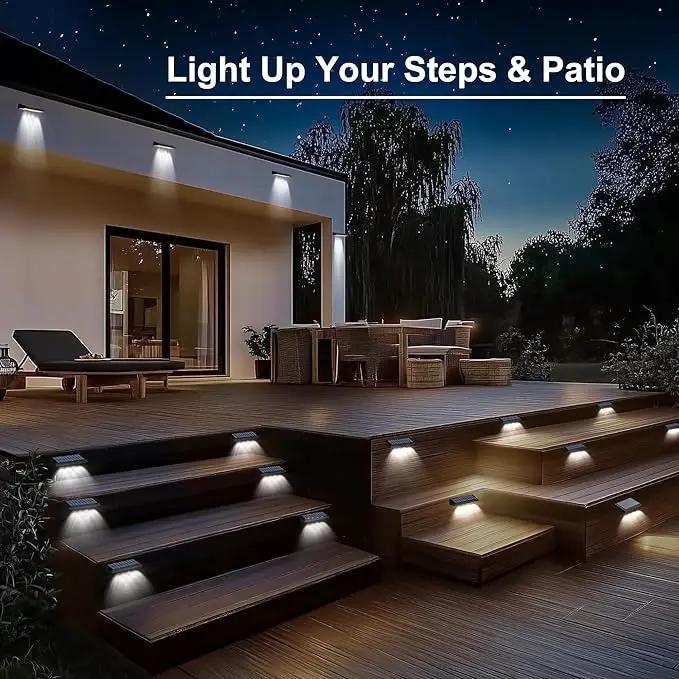 Solar Fence Lights Outdoor Waterproof IP65, 6 Pack Fence Lights Solar Powered 60 Lumens Auto On/Off Step Wall Lights Outside Decorations for Yard, Porch, Patio, Stairs, Pool, Deck, Garden-White Light by GreenHaven Gardens