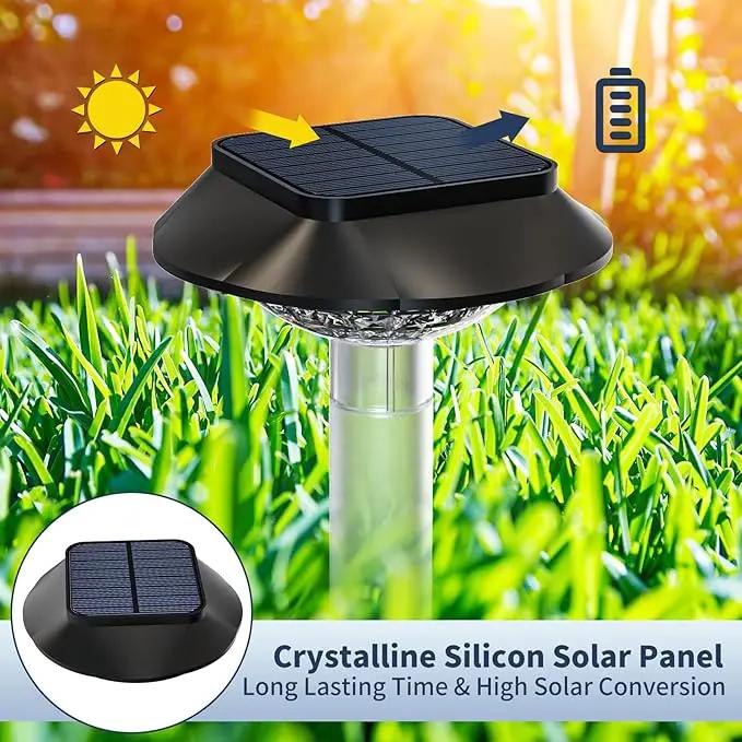 Solar Pathway Lights Outdoor 8 Pack, [6 Light Modes Cool White/Warm/ 3 Fixed Color/RGB Changing] LED Solar Lights Outdoor Waterproof IP65, Solar Garden Lights for Walkway Yard Backyard Lawn Landscape by GreenHaven Gardens