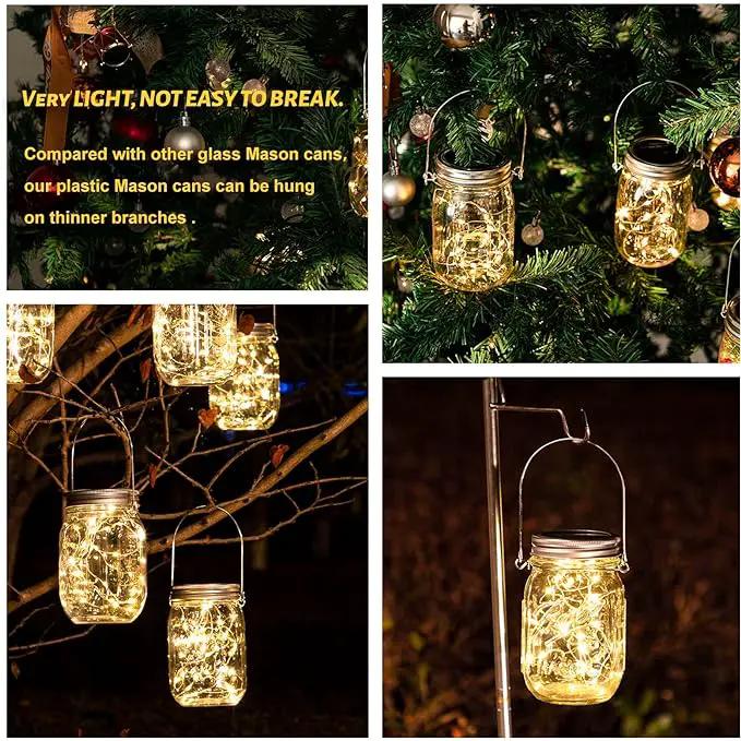 HXWEIYE 8 Pack Solar Mason Jar Lights Lanterns,Jars & Hangers Included，30LED Waterproof Hanging Outdoor Fairy Lights for Patio Garden Porch Yard Backyard Balcony Wedding(Warm White) by GreenHaven Gardens