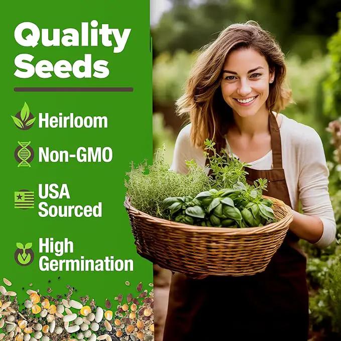 HOME GROWN 20 Herb Seeds for Planting 6,000+ Non-GMO Heirloom Seeds | Extra Large Variety Pack Herb Kit – Indoor Outdoor & Hydroponic | Culinary Seed Set | Grow Your Own Herbs | Gardening Gift by GreenHaven Gardens