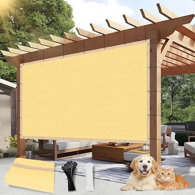 Outdoor 90% Sun Shade Cloth with Grommets, 8 X 20 FT Pergola Shade Cover for Garden Patio Carport Kennel Swimming Pool, Sand (We Make Custom Size) by GreenHaven Gardens