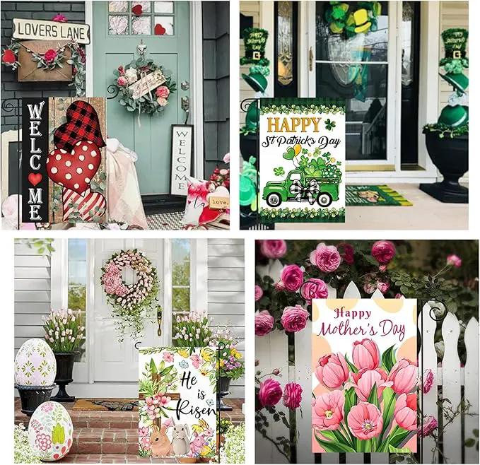 Doncida 20 Pack Seasonal Garden Flags Set Double Sided 12x18 Inch Small Yard Flags, Holiday Seasonal Garden Flag for Outside Decoration for All Year Round by GreenHaven Gardens