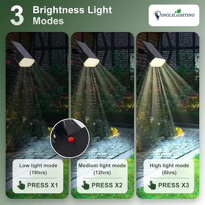 DINGLILIGHTING Waterproof Solar Lights Outdoor: IP65 Led Spot Light Decorations for Garden - 3 Lighting Modes Solar Powered for Yard - Dust to Dawn Uplighting Landscape Pathway Drive Patios 4PC Warm by GreenHaven Gardens