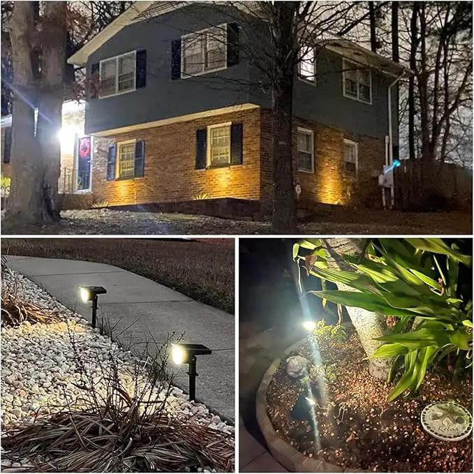 Solar Lights Outdoor Waterproof IP65, 76 LED 3 Lighting Modes Solar Spot Lights Outdoor Yard Garden Landscape Pathway (Warm White, 4 Pack) by GreenHaven Gardens