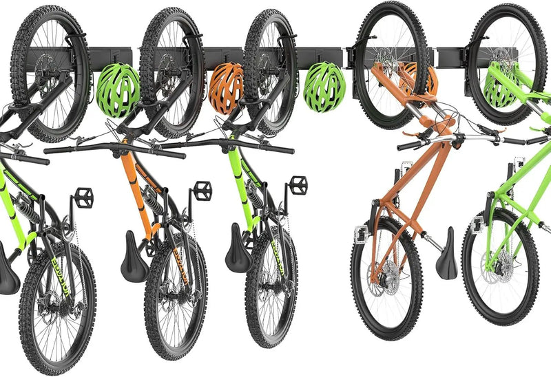 TORACK Wall-mounted Swivel Bike Rack, Garage Vertical Bike Storage Hangers for 5 Bikes Rotating Bike Storage Hooks by GreenHaven Gardens