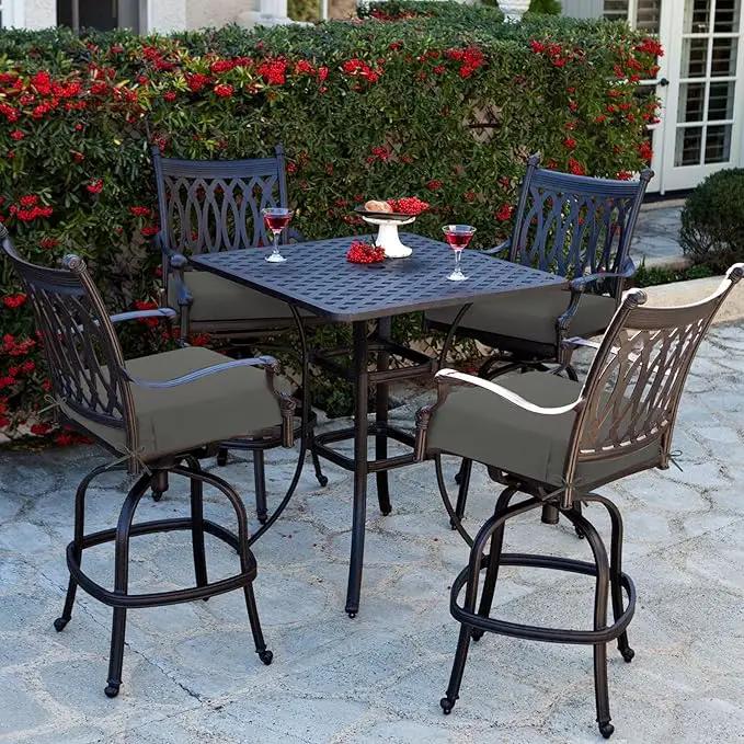 Favoyard Outdoor Chair Cushion 19 x 19 x 3 Inch Rainproof & 3-Year Fade Resistant Patio Furniture Cushions with Removable Cover and Adjustable Ties for Garden Sofa Couch Pads Set of 2, Dark Gray by GreenHaven Gardens