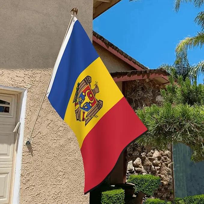Moldova Moldavian Flag Garden Yard House 2x3 ft Flags Double Sided Print Banner Indoor Outdoor Party Home Decorations for Boat Dorm House Balcony by GreenHaven Gardens