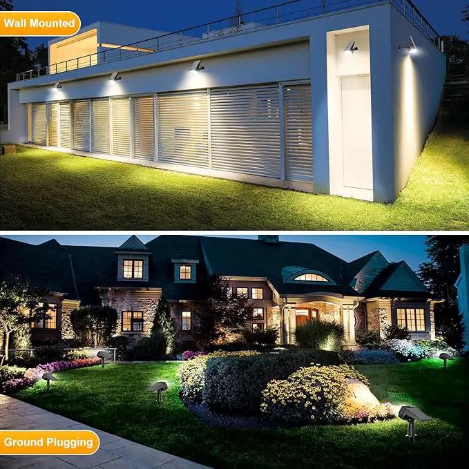 Fabrito 72 LEDs Solar Spot Lights Outdoor Waterproof, 3 Modes Landscape Spotlights, Dusk to Dawn Solar Powered Flood Wall Lights for Outside, Solar Garden Lights for Yard Porch 10 Pack (Cool White) by GreenHaven Gardens