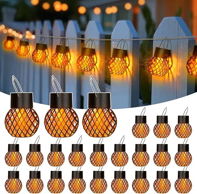 GIGALUMI 24 Pack Solar Lanterns for Outside,Solar Hanging Lights Outdoor Waterproof with Flickering Flame,Solar Powered Outdoor Lights Garden Decor for Yard,Patio,Tree,Camping,Festival Decoration by GreenHaven Gardens