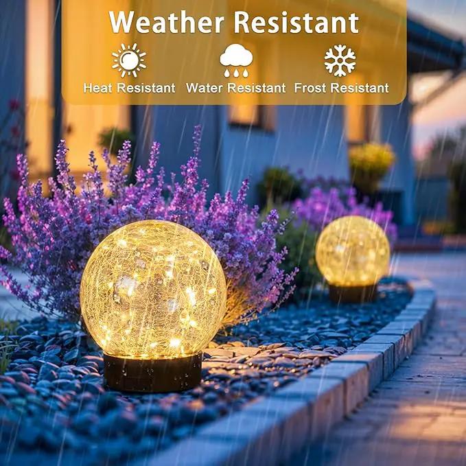 Beautyard Solar Globe Lights Outdoor USB Charged Garden Decor 3.94" Diameter 30LED 1000mAh Solar Globe Lights for Outdoor Indoor Mothers Day Gifts Holiday Decor(3.94'' Medium 4 Pack Warm White) by GreenHaven Gardens