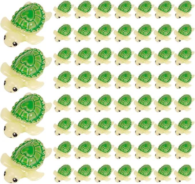 60 Pcs Mini Resin Tortoise,Cute Miniature Sea Turtle Figurines,Tiny Ocean Tortoise Statues for Fairy Garden Landscape Birthday Party Ornament Home Plant Decor Crafts DIY(Green) by GreenHaven Gardens