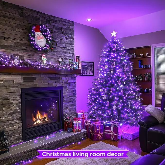 JMEXSUSS 500 LED Purple Christmas Lights, 173ft 8 Modes Christmas String Lights Outdoor Waterproof, Green Wire Purple LED Christmas Tree Lights for Indoor Party House Christmas Decorations by GreenHaven Gardens