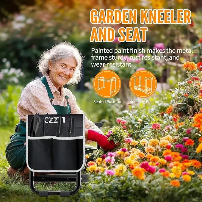 Garden Kneeler and Seat, Wider and Thicker Kneeling Pad Heavy Duty Gardening Stool with Gardening Tool Pouch and Bag, Garden Bench/Chair Gifts for Women, Seniors by GreenHaven Gardens