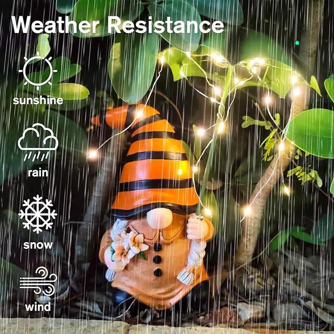 Garden Gnomes Outdoor Statues Decorations - Solar Gnome Figures with Umbrella Lights,Gnome Ornaments,Outside Patio Lawn Yard Art Decor,Funny Garden Gnomes Gifts for Women/Mom Birthdays by GreenHaven Gardens