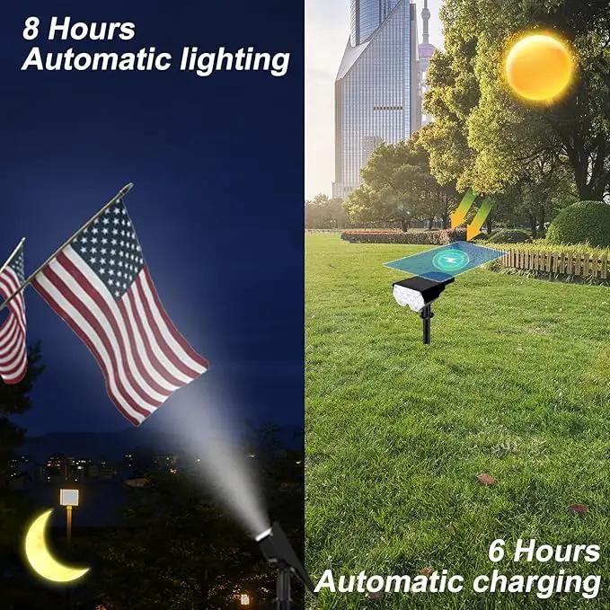 All-New Solar Spot Lights Outdoor Waterproof，20 LEDs Solar Flag Light with 2 Modes,Landscape Spotlights for Pathway, Patio, Garden, Trees,Flag,Pool (2 Pack,White Light) by GreenHaven Gardens