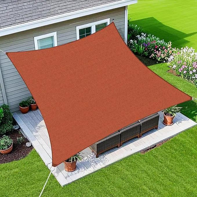 Amagenix Sun Shade Sail 11'X11' Curved Edge Outdoor Shade Canopy Rust Red Breathable 95% UV Block Shade Cloth for Patio Garden Backyard (We Make Custom Size) by GreenHaven Gardens