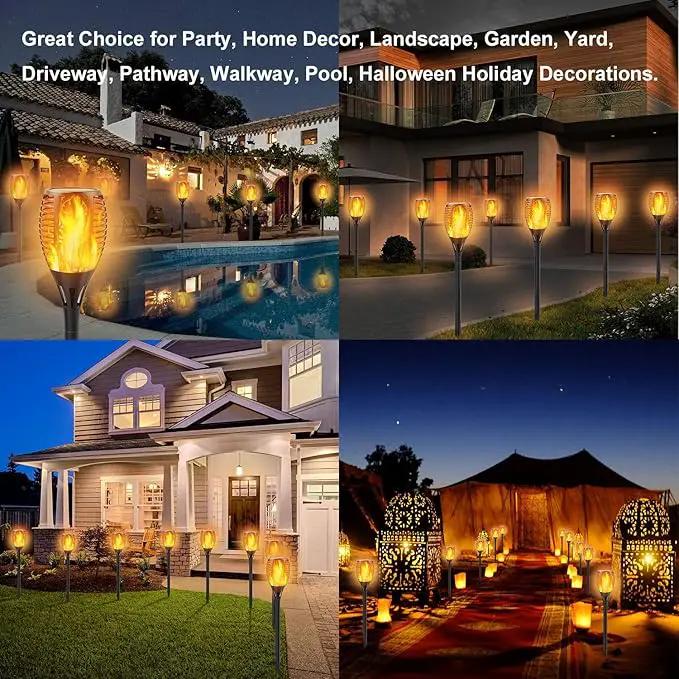 Solar Torch Lights with Flickering Flame, Fire Effect Garden Light, Auto On/Off Dust to Dawn, Outdoor Waterproof Landscape Decoration, Solar Powered Security Torch Light for Patio, 4 Pack by GreenHaven Gardens