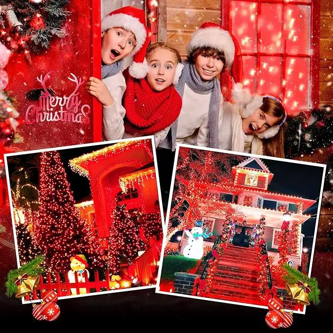 JMEXSUSS 500 LED Red Christmas Lights Outdoor, 173ft 8 Modes Christmas String Lights Plug in, Waterproof Red LED Lights for Indoor Tree Party Bedroom Xmas Halloween Decor by GreenHaven Gardens