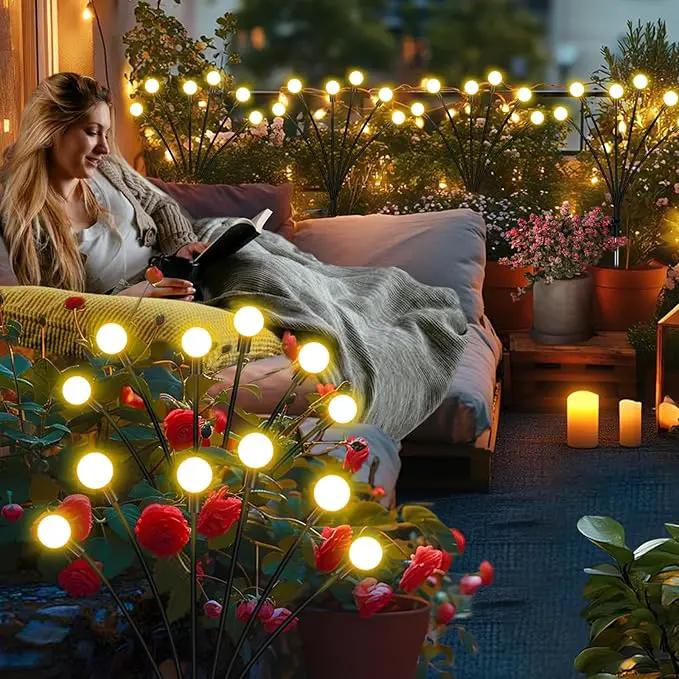 Solar Lights Outdoor Garden – 6 Pack 36 LEDs Solar Firefly Lights, Swaying Lights Waterproof, Solar Decorations for Yard Patio Pathway Lawn Gardening Gifts by GreenHaven Gardens
