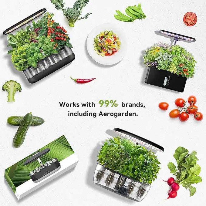 inbloom Pepper Seed Pod Kit for AeroGarden, iDOO, Ahopegarden, MUFGA Hydroponic Growing System, 12-Pod, 350+ Seeds include Cucumber,Red Chili Pepper,Green&Yellow Pepper,Purple Pepper,Red&Golden Tomato by GreenHaven Gardens