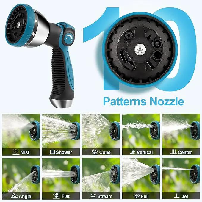 Retractable Garden Hose Reel - 5/8 inch x 90 ft Wall Mounted Hose Reel with 10 Pattern Nozzle & Any Length Lock, Heavy Duty Water Hose Supports Automatic Rewind & 180° Swivel, Black by GreenHaven Gardens