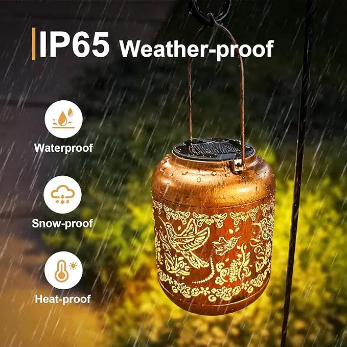 Hummingbird Solar Lanterns Outdoor Hanging Waterproof Hummingbird Garden Decor Christmas Gifts for Women Mom Grandma Metal Solar Lights Decoration Outside for Yard, Patio,Pathway Landscape by GreenHaven Gardens