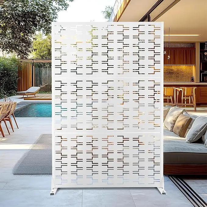 Outdoor Privacy Screen,72" H×47" W Metal Privacy Screen, Freestanding Privacy Fence Panels for Patio by GreenHaven Gardens