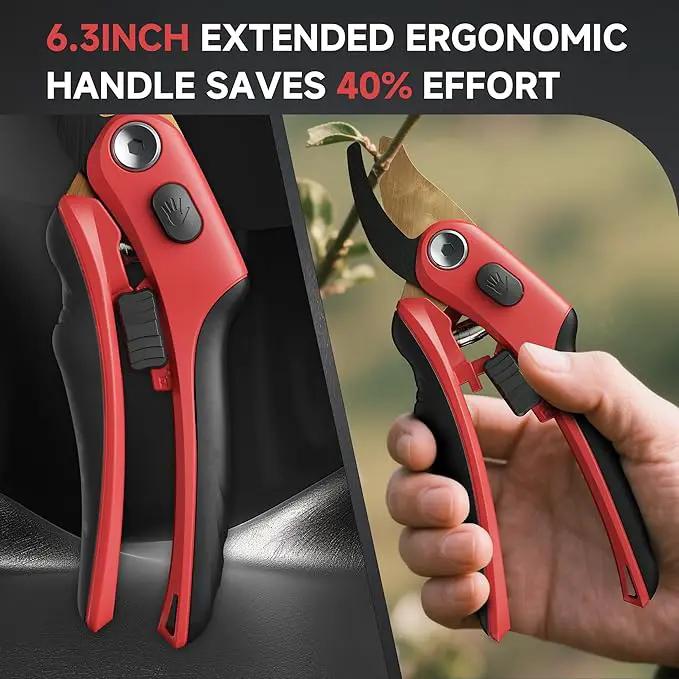 FLORA GUARD Professional Pruning Shears, SK5 Teflon-Coated Blades, Precision Garden Scissors with Non-Slip Handle, Lightweight Hand Pruner for Roses, Vines, and Shrubs by GreenHaven Gardens
