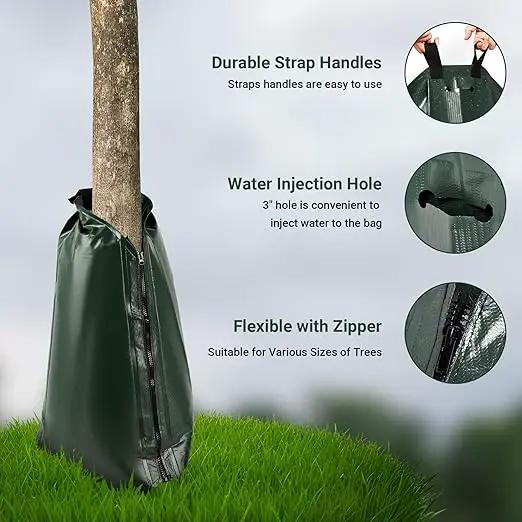 Tree Watering Bags 20 Gallon, Slow Release Gator Bags for Trees, Durable PVC Tree Drip Irrigation Bags with Heavy Duty Zipper, Deep Root Targeting - 10 Pack by GreenHaven Gardens