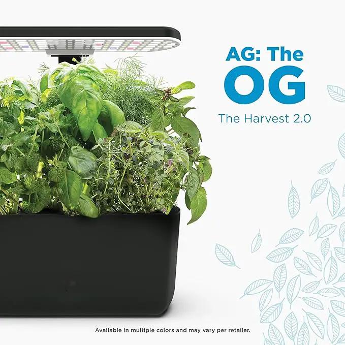 AeroGarden Harvest 2.0, Indoor Garden Hydroponic System with LED Grow Light, Holds up to 6 AeroGarden Pods, Green by GreenHaven Gardens