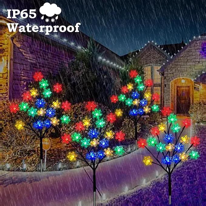 4-Packs 80LEDs Solar Snowflake Christmas Stake Lights, 8 Modes Wonderland Solar Snowflake Lights for Outdoor Christmas Decorations, Waterproof Solar Christmas Lights for Garden Yard Pathway Walkway by GreenHaven Gardens