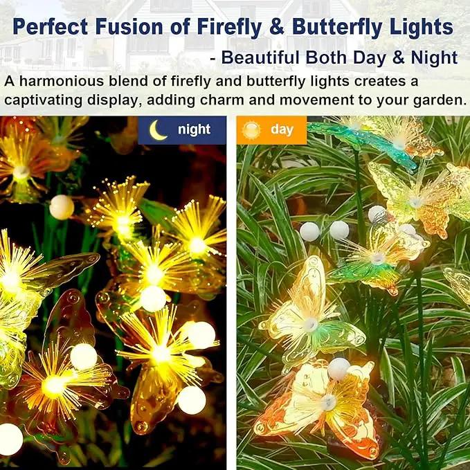 TONULAX Solar Firefly&Butterfly Garden Lights - Outdoor Light for Yard Decoration, Larger Solar Panel, Waterproof LED Garden Lights for Pathway&Holiday Decor (2pack) by GreenHaven Gardens