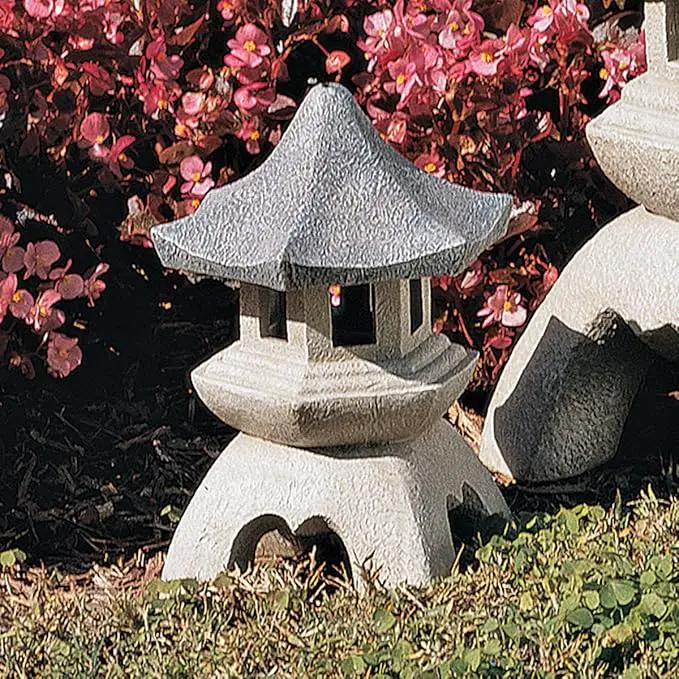 Design Toscano NG29869 Asian Decor Pagoda Lantern Statue, Medium, Two-tone stone by GreenHaven Gardens