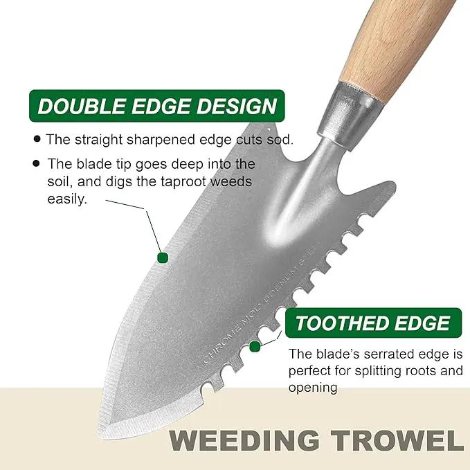 SUMIO 11.6" Weeding Trowel with Serrated Edge, Alloy Steel Digging Trowel Garden Shovel for Digging, Planting, and Loosening Soil by GreenHaven Gardens