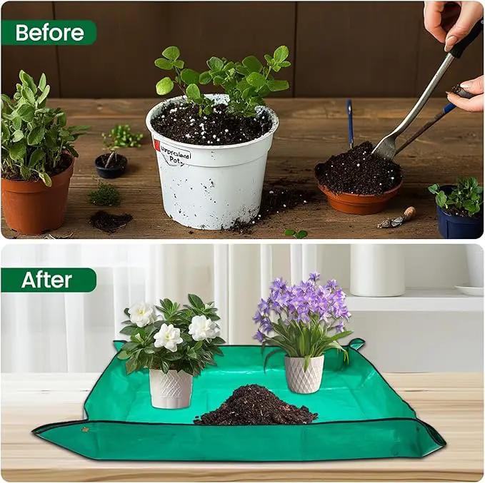 GROWNEER Bonsai Training Pots 3Pcs 18 Inch Large Bonsai Tree Starter Kits with Drainage Humidity Trays and 1 Repotting Mat, Growing Flower Planter Set for Garden Indoor Outdoor by GreenHaven Gardens