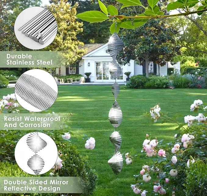 Bird Deterrents for Outside Patio, Bird Scare Devices Set Highly Reflective 3D Wind Spinners Outdoor Garden Decor, Bird Reflectors to Keep Birds Away Window Roof Yard Orchards Deck by GreenHaven Gardens